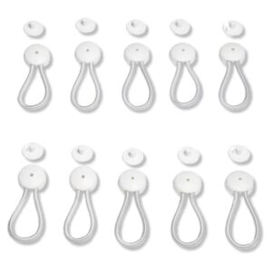 Stayput 5" White Shock Cord & Fastener, 10 Pack - Cord Length is 5" End to End w/Out Loop