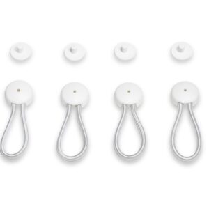 Stayput 5" White Shock Cord & Fastener, 10 Pack - Cord Length is 5" End to End w/Out Loop