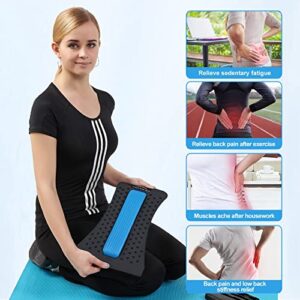 Magic Back Support Back Stretching Device,Back Massager for Bed & Chair & Car,Multi-Level Lumbar Support Stretcher Spinal, Lower and Upper Muscle Pain Relief(Black/Blue)