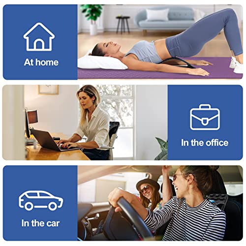 Magic Back Support Back Stretching Device,Back Massager for Bed & Chair & Car,Multi-Level Lumbar Support Stretcher Spinal, Lower and Upper Muscle Pain Relief(Black/Blue)