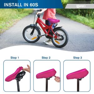 WINNINGO Gel Kids Bike Seat Cushion Cover, Anti-Slip Child Bike Seat Cover Comfortable Adjustable Small Bicycle Saddle Pad, 9'' X 6''