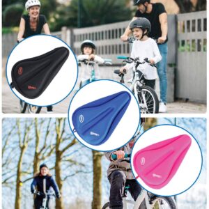 WINNINGO Gel Kids Bike Seat Cushion Cover, Anti-Slip Child Bike Seat Cover Comfortable Adjustable Small Bicycle Saddle Pad, 9'' X 6''