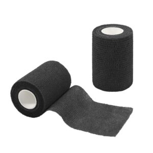 GooGou Self Adherent Wrap Bandages Self Adhering Cohesive Tape Elastic Athletic Sports Tape for Sports Sprain Swelling and Soreness on Wrist and Ankle 6PCS 3 in X 14.7 ft (Black)