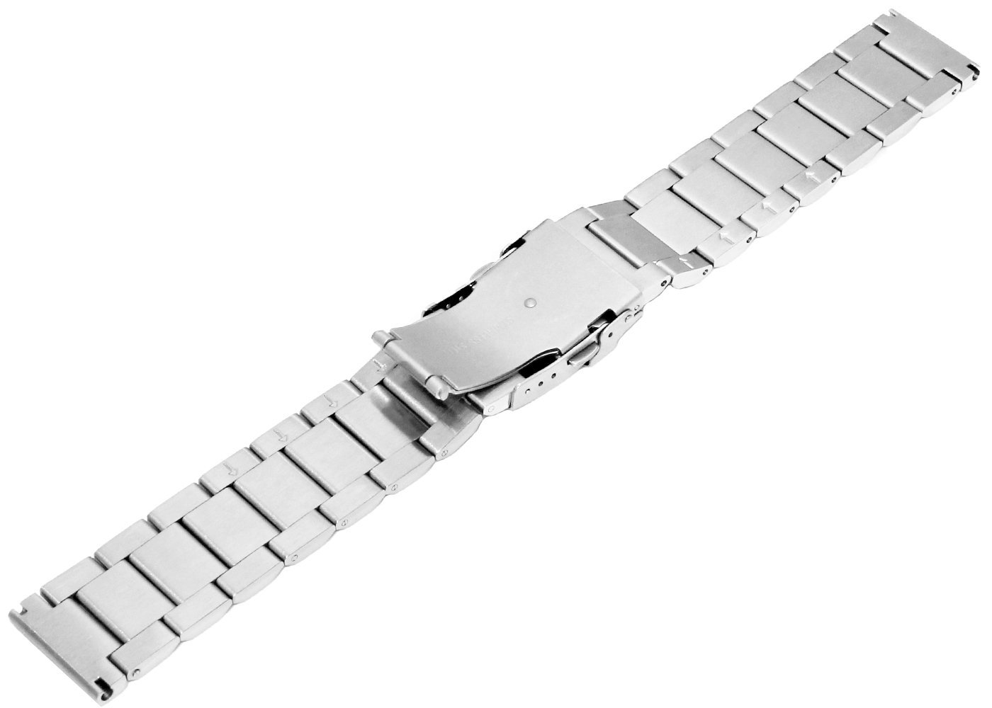 SINAIKE 20mm Silver Brushed Wristband Solid Stainless Steel Watch Band with Deployment Lock Buckle for Men Women