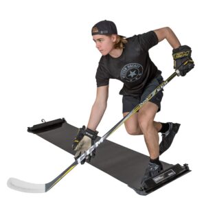 Better Hockey Extreme Slide Board - Portable IceHockey Training Aid, For Stamina, Endurance, Strength, Agility and Speed - Used by the Pros, Adjustable Length, With 3 pair of Booties, Size S, M, and L