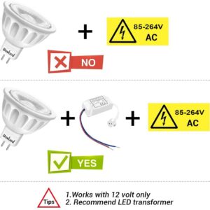 10Pack MR16 LED Light Bulbs, AC/DC12 Volt LED Spotlight Bulb, Gu5.3 Bi-Pin Base, 5 Watt(50 Watt Equivalent), Non Dimmable, 3000 Kelvin Warm White, 40 Degree Narrow Beam Angle by Boxlood