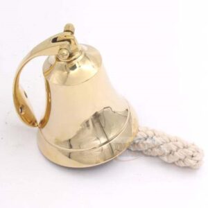 3" Solid Old Antique Brass Bell Quality Marine Wall Mounted Nautical Ship Hanging Bell Perfect for Dinner, Indoor, Outdoor, School, Bar, Reception, Last Order & Church by The Metal Magician