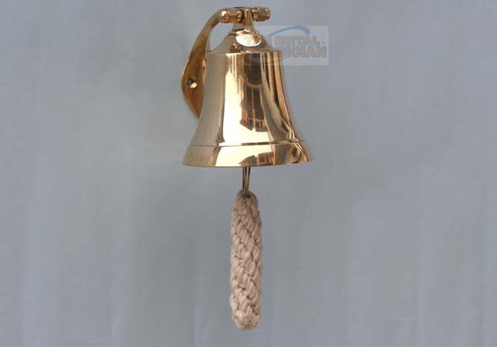 3" Solid Old Antique Brass Bell Quality Marine Wall Mounted Nautical Ship Hanging Bell Perfect for Dinner, Indoor, Outdoor, School, Bar, Reception, Last Order & Church by The Metal Magician