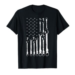 Mechanic Flag American Patriotic Flag Car Mechanic USA Flag T-Shirt