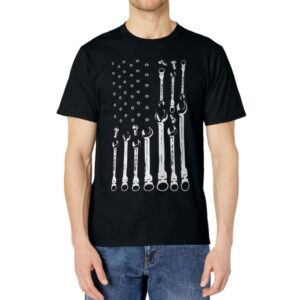 Mechanic Flag American Patriotic Flag Car Mechanic USA Flag T-Shirt