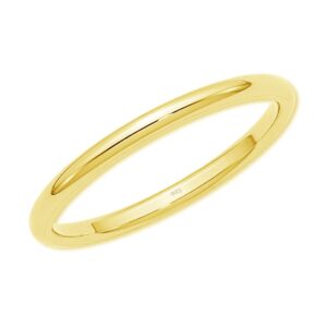 14K Gold-Plated over Sterling Silver 2mm Band Baby Ring for Toddlers and Little Girls Jewelry Gift (Size 2)