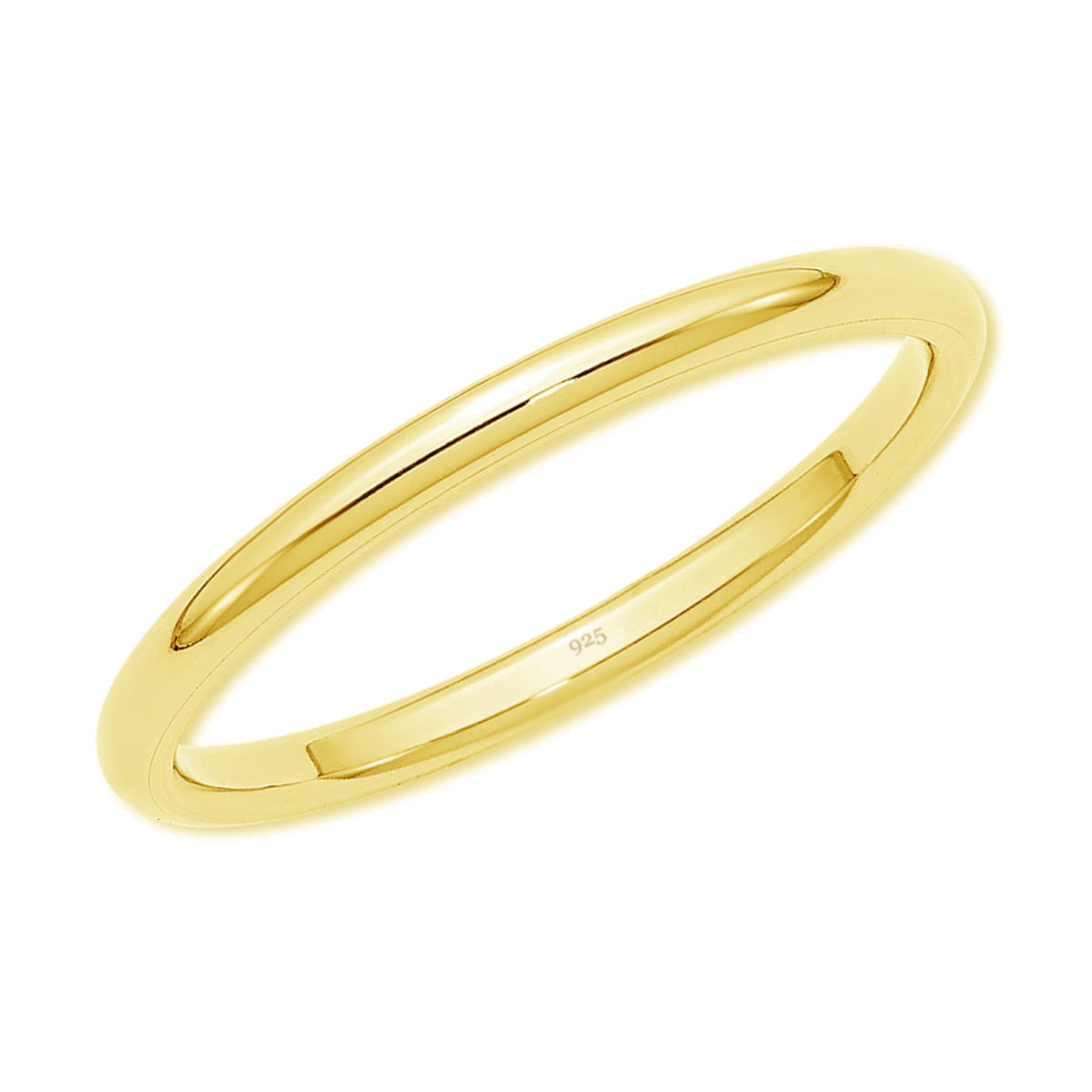 14K Gold-Plated over Sterling Silver 2mm Band Baby Ring for Toddlers and Little Girls Jewelry Gift (Size 2)