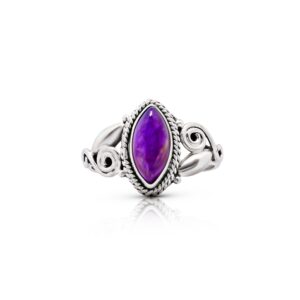 koral jewelry amethyst vintage gipsy spiral side small ring 925 sterling silver boho chic us size 5 6 7 8 9 (7)