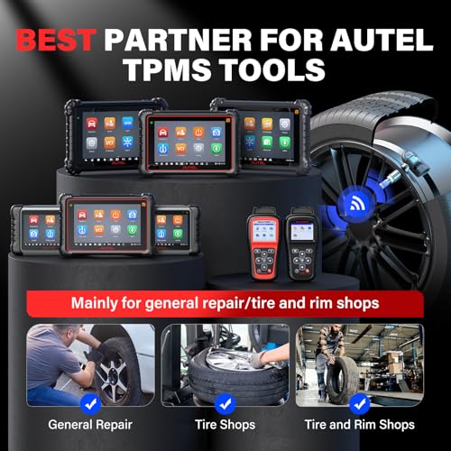 Autel TPMS Sensor Set of 4, MX-Sensor 2in 1 Dual Frequency 315MHz + 433MHz Press-in OE-Level Universal TPMS Sensors Programmable by Autel TPMS Tool Compatible with TS408S TS508WF TS601 (Metal Valves)