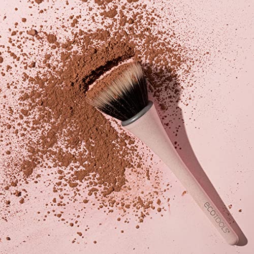 EcoTools 360 Ultimate Blend Makeup Brush Kit, For Cream, Liquid, & Powder Foundation, Blush, & Bronzer, Buff & Blend Makeup, Full Coverage, Dense Bristles, Vegan & Cruelty-Free, 3 Piece Set