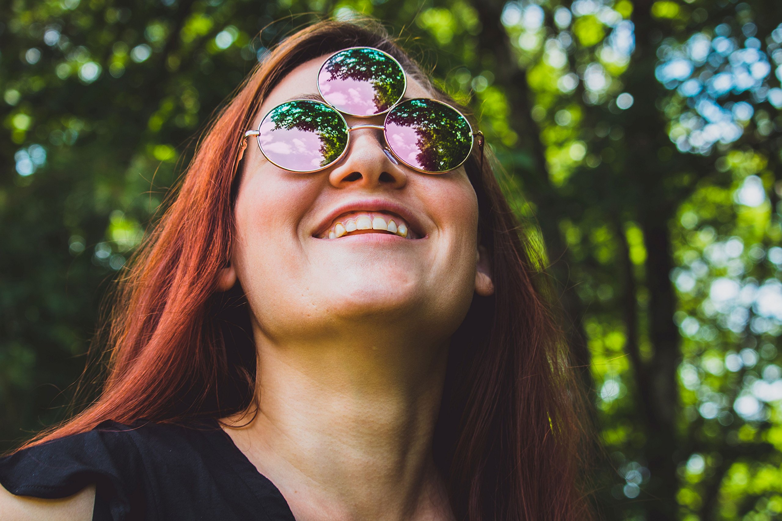 Trippy Lights Third Eye Sunglasses, Emerald Green with Pink Reflective Lens