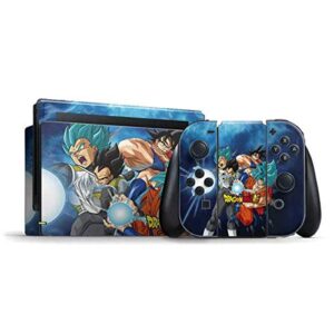 skinit decal gaming skin compatible with nintendo switch bundle - officially licensed dragon ball super goku vegeta super ball design