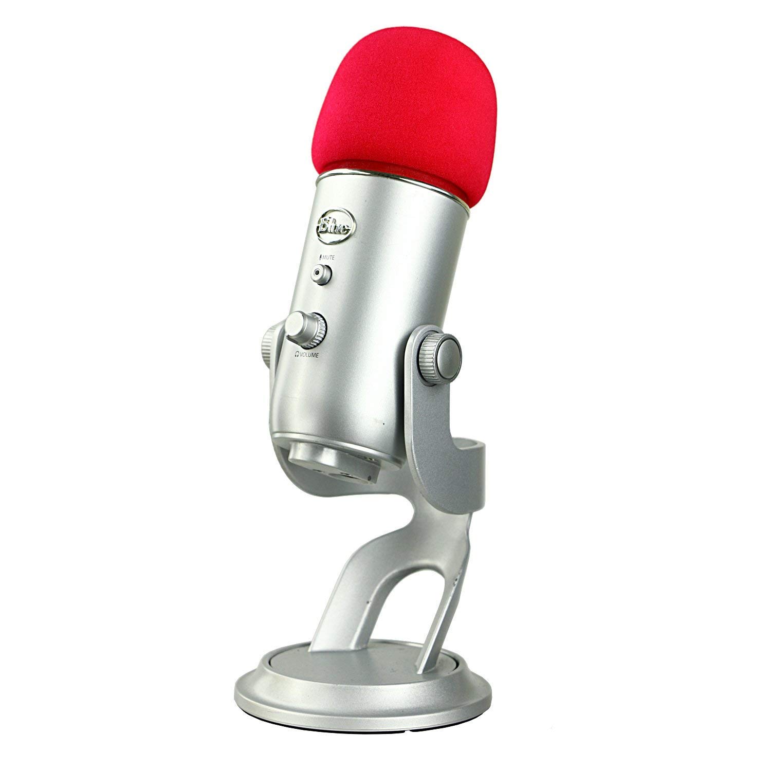 Foam Microphone Windscreen- Aedor Quality Sponge Mic Cover as a pop filter for Blue Yeti, Yeti Pro Condenser Microphones(Red)