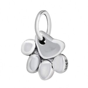 paw print animal charms 925 sterling silver dangle large hole beads for pandora european bracelet