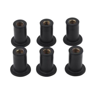 Dilwe Windshield Bolts, 6pc M5 Quality Rubber Well Nuts for Sealing Holes or Isolating Vibrations for Motorcycles Kayak Canoe Boats