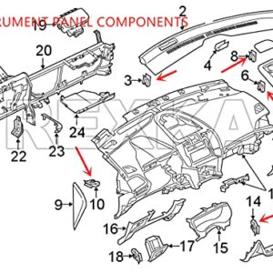 Rexka 30pcs Center Console Radio DVD Dash Panel Switch Bezel Clip Body Trim Retainer Compatible with Ford Mercury Mustang Edge Escape Expedition F-150 Explorer Jeep Dodge Challenger