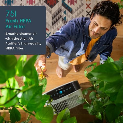 Alen Air Purifier BreatheSmart 75i HEPA with Fresh Filter + Carbon for Large Rooms up to 2600 Sq. Ft - Perfect for Living Room & Kitchen - Captures Allergens, Dust, & Mold + Household Odors & Smoke