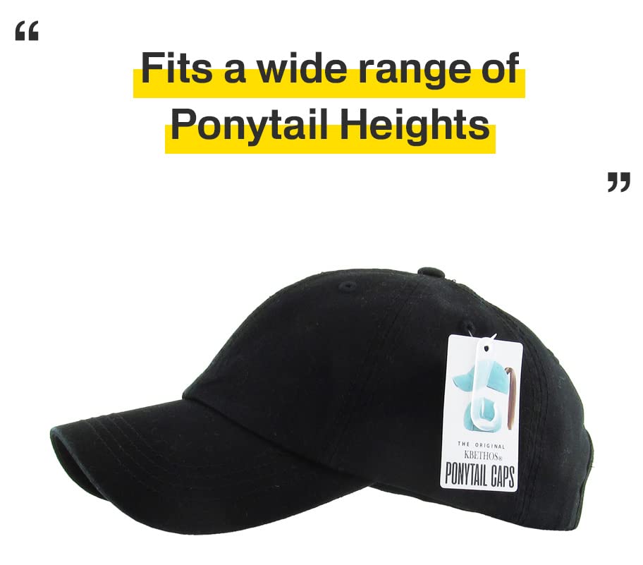 PONY-CLASSIC BLK Classic Plain Ponytail Messy High Bun Headwear Adjustable Cotton Trucker Mesh Glitter Hat Baseball Cap (Adjustable, Black Classic)