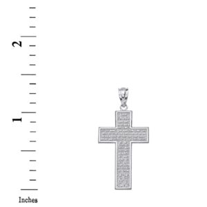 925 Sterling Silver Our Father Lord's Prayer Cross Pendant