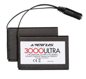 seirus heat touch 3000 ultra 7.4v 3000mah battery - 1pc