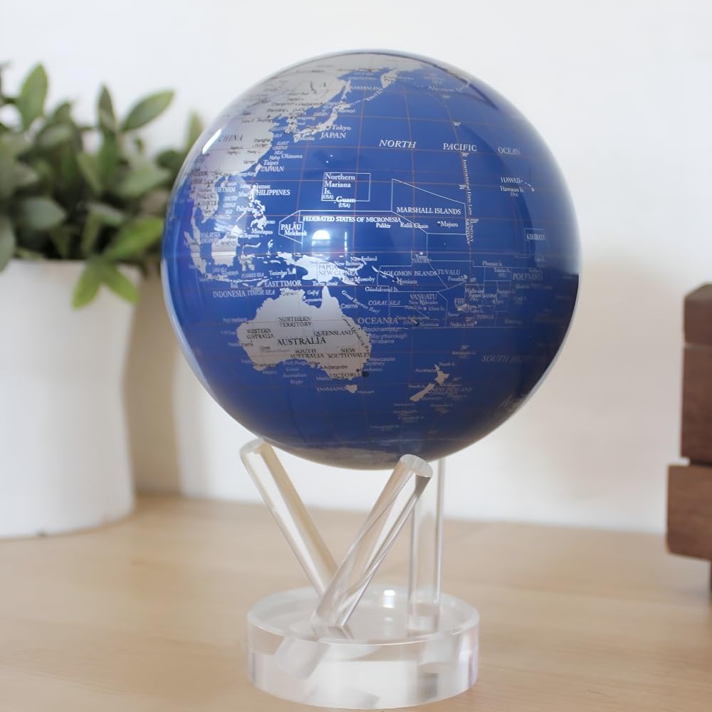 MOVA Globe Metallic Blue and Silver 4.5"