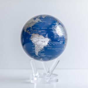 MOVA Globe Metallic Blue and Silver 4.5"