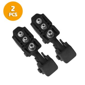 Black Hood Catch for 1997, 1998, 1999, 2000, 2001, 2002, 2003, 2004, 2005, 2006 Wrangler TJ - Hold-Down Hook Latch Pair G013JP Replaces#55176636AD, 68038118AA, 42422