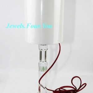 BACCARAT 20" X 6 1/4" Abysse LAMP White Shade RED Wire Made in France