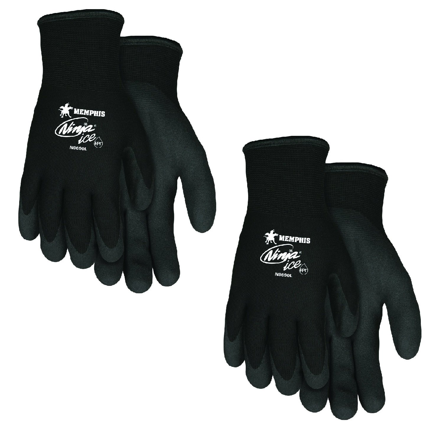 MCR Safety Memphis N9690S Black Unisex Protective Gloves, Size Small (Pack of 2)