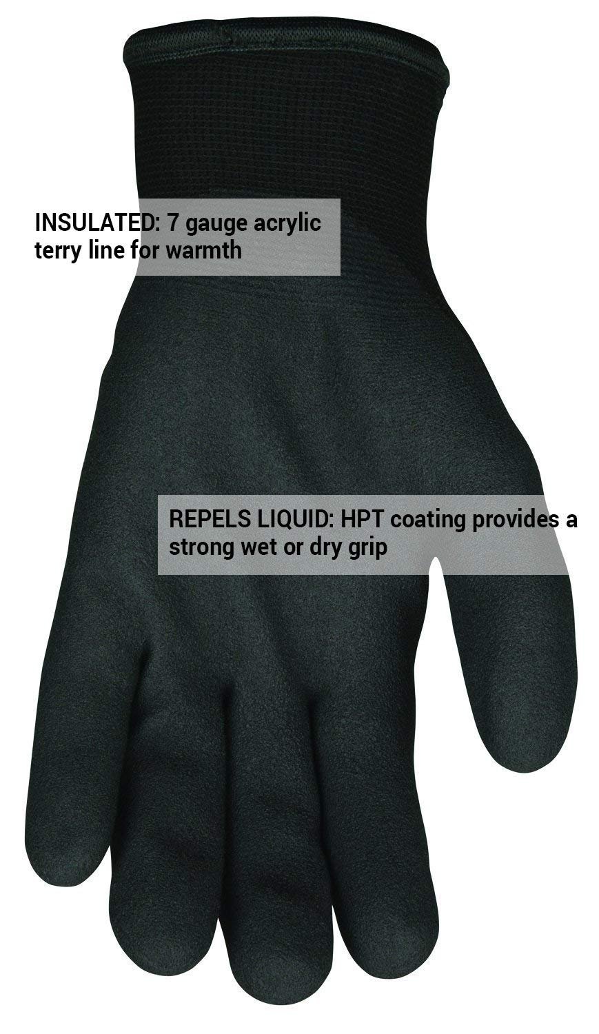 MCR Safety Memphis N9690S Black Unisex Protective Gloves, Size Small (Pack of 2)