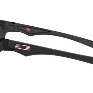 Oakley Men's OO9135 Jupiter Squared Rectangular Sunglasses, Matte Black USA Flag W/Prizm Black, 56 mm