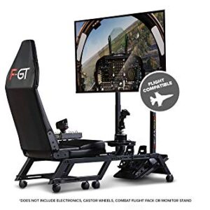 Next Level Racing F-GT Racing Simulator Cockpit. Formula and GT racing simulator cockpit compatible with Thrustmaster, Fanatec, Moza Racing on PC, Xbox and PS