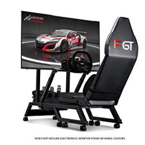 Next Level Racing F-GT Racing Simulator Cockpit. Formula and GT racing simulator cockpit compatible with Thrustmaster, Fanatec, Moza Racing on PC, Xbox and PS