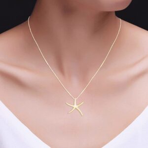 AFFY Starfish Pendant Necklace in 14K Yellow Gold Over Sterling Silver