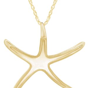 AFFY Starfish Pendant Necklace in 14K Yellow Gold Over Sterling Silver