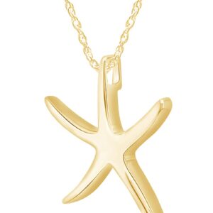 AFFY Starfish Pendant Necklace in 14K Yellow Gold Over Sterling Silver