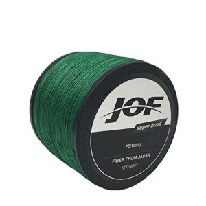 Ochoos 1000M PE Braided 4 Strands 12-70 LB High Sensibility Super Strong Fishing Line Sea Fishing - (Size: 6.0, Color: Green) - Fishing Line