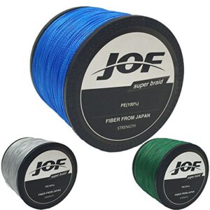 Ochoos 1000M PE Braided 4 Strands 12-70 LB High Sensibility Super Strong Fishing Line Sea Fishing - (Size: 6.0, Color: Green) - Fishing Line