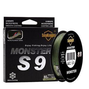 ochoos s9 300m 9 strands braided wire 20-100lb fishing line 9.1-45.4kg green smooth pe line - (size: 2.0) - fishing line