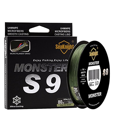 Ochoos S9 300M 9 Strands Braided Wire 20-100LB Fishing Line 9.1-45.4KG Green Smooth PE Line - (Size: 2.0) - Fishing Line