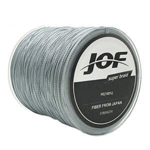 ochoos 500m pe braided 8 strands 22-78 lb high sensibility super strong fishing line sea fishing - (size: 2.0, color: grey) - fishing line