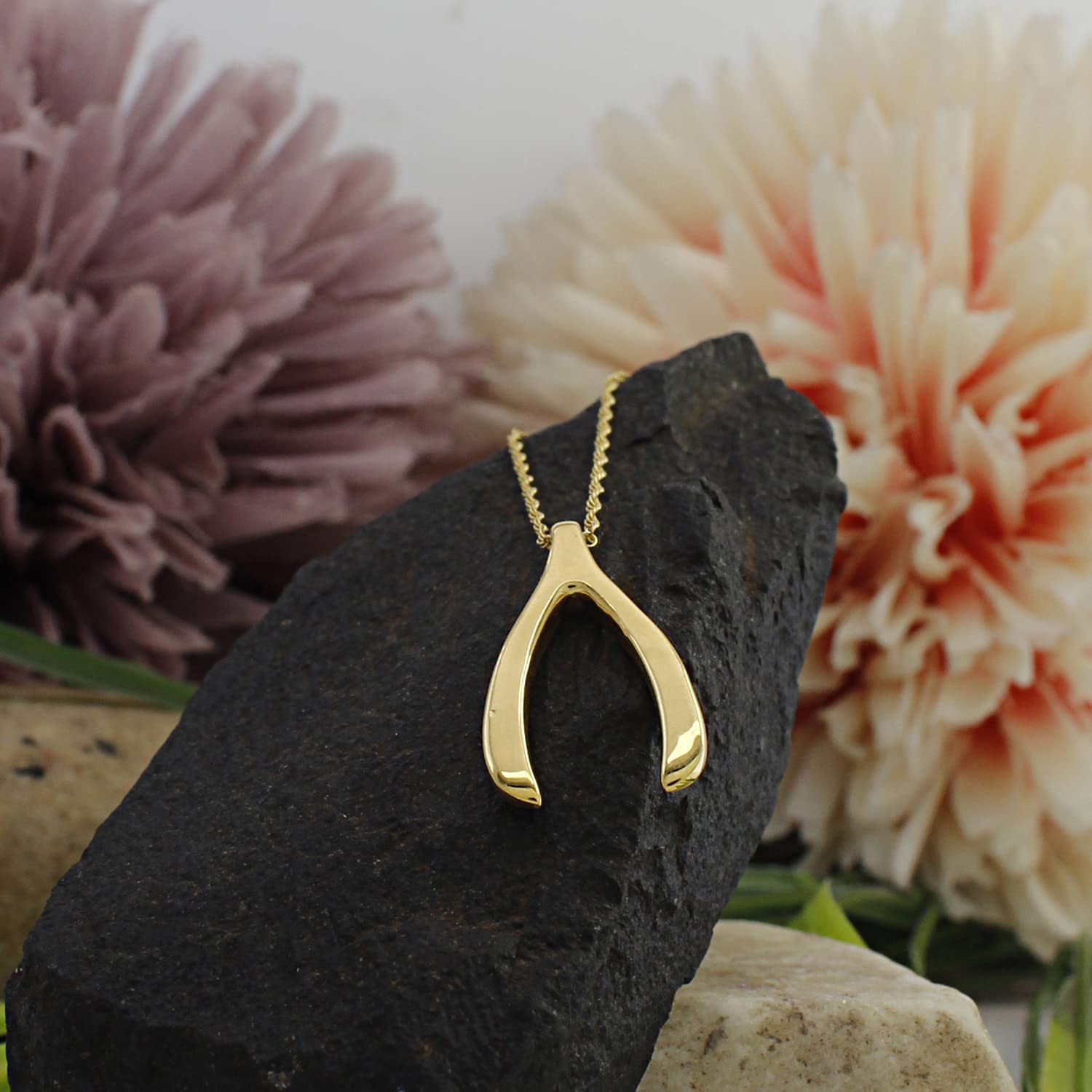 AFFY Wishbone Pendant Necklace in 14K Yellow Gold Over Sterling Silver