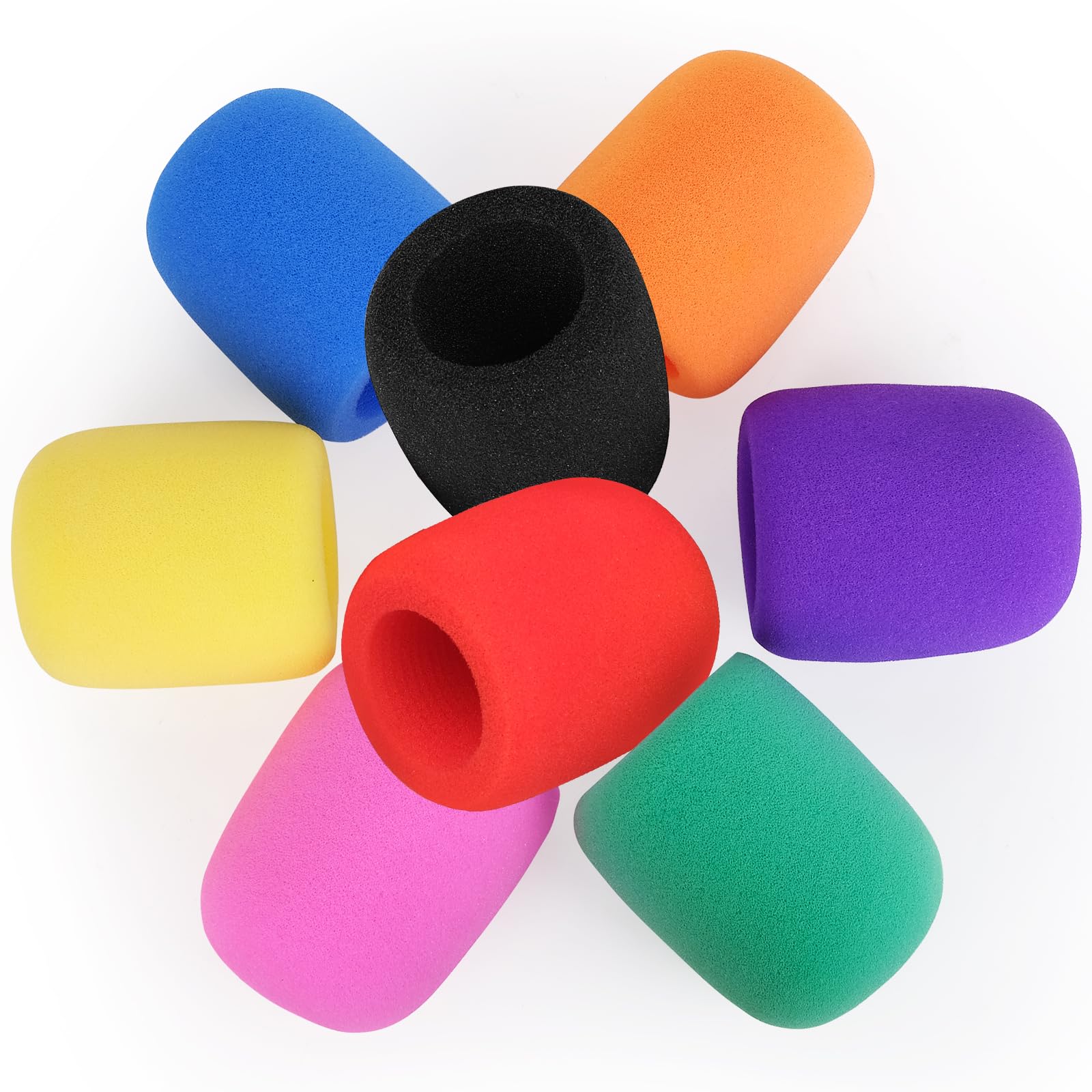 ChromLives Colorful Microphone Cover Microphone Windscreen Foam Cover Top Grade 8 Pack