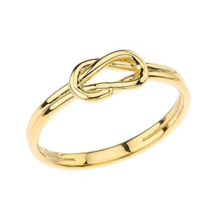 claddagh rings modern 10k yellow gold hercules love knot promise ring (size 4)