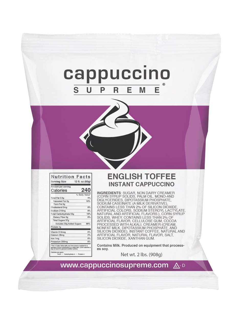 Cappuccino Supreme English Toffee Instant Cappuccino Mix 6 x 2 lbs